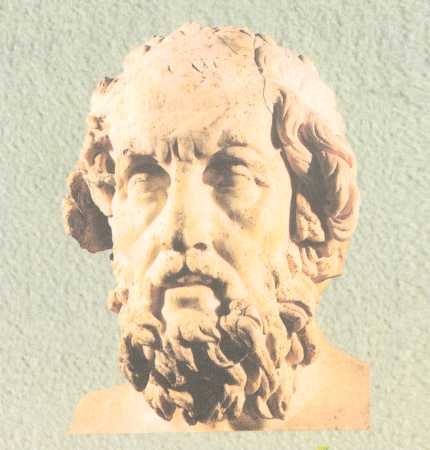 Homerus, auteur van de Ilias en Odyssee